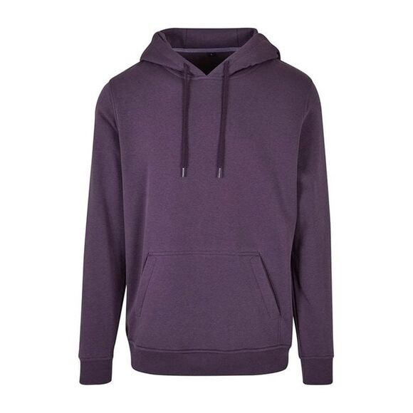 Build Your Brand Mens Heavy Pullover Hoodie / Purple Night
